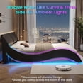 thumbnail image 6 of King Size Led Bed Frame Faux Leather Upholstered Platform Bed Frame with RGB LED Lights,Low Profile Wave-Like Curve Bed Frame with Headboard, No Box Spring Needed,Black, 6 of 8