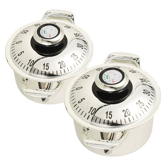 Masteelf 2pcs Manual Kitchen Timer For Food Preparation Vintage Mechanical Timer Cute Countdown Timer For Restaurants And Home Kitchens