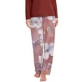 thumbnail image 3 of Sentmoon Pantalon de Pyjama pour Femmes, Taille Haute, Jambes Larges, Imprimé, Respirant, pour l'Hiver, Vacances, 3 of 7