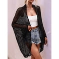 thumbnail image 5 of Women's Crochet Long Sleeve Lightweights Cover Open Front Cardigan for Summer Black One size, 5 of 7