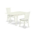 thumbnail image 2 of East West Furniture Monza 3-piece Dining Set with Fabric Seat in Linen White, 2 of 5