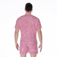 thumbnail image 2 of Pink (Not Real) Glitter Short Sleeve Men'S Rompers Casual Summer Jumpsuits Outfit, 2 of 4