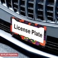 thumbnail image 4 of 1Pack License Plate Frames with Colorful Lotus Leaves Pattern Includes Screws & Caps Full Accessories Included Size 6.3x12.2inch(16x31cm), 4 of 8
