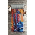 thumbnail image 2 of Ambesonne Nautical Quilted Coverlet 2 Pcs, Dark Sea Fishing Boat, Twin Size, Multicolor, 2 of 2