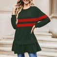thumbnail image 2 of DAFPZW Peplum Babydoll Tops for Women Stripe Print Tunics for Women to Wear with Leggings Long Sleeve Pullover, 2 of 5