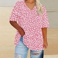 thumbnail image 5 of Hauts d'Été Grande Taille pour Femmes Rondes Manches Courtes T-Shirt Décontracté Mignon Ample Tendance pour Sortir T-Shirts Roses, 2TG, 5 of 5