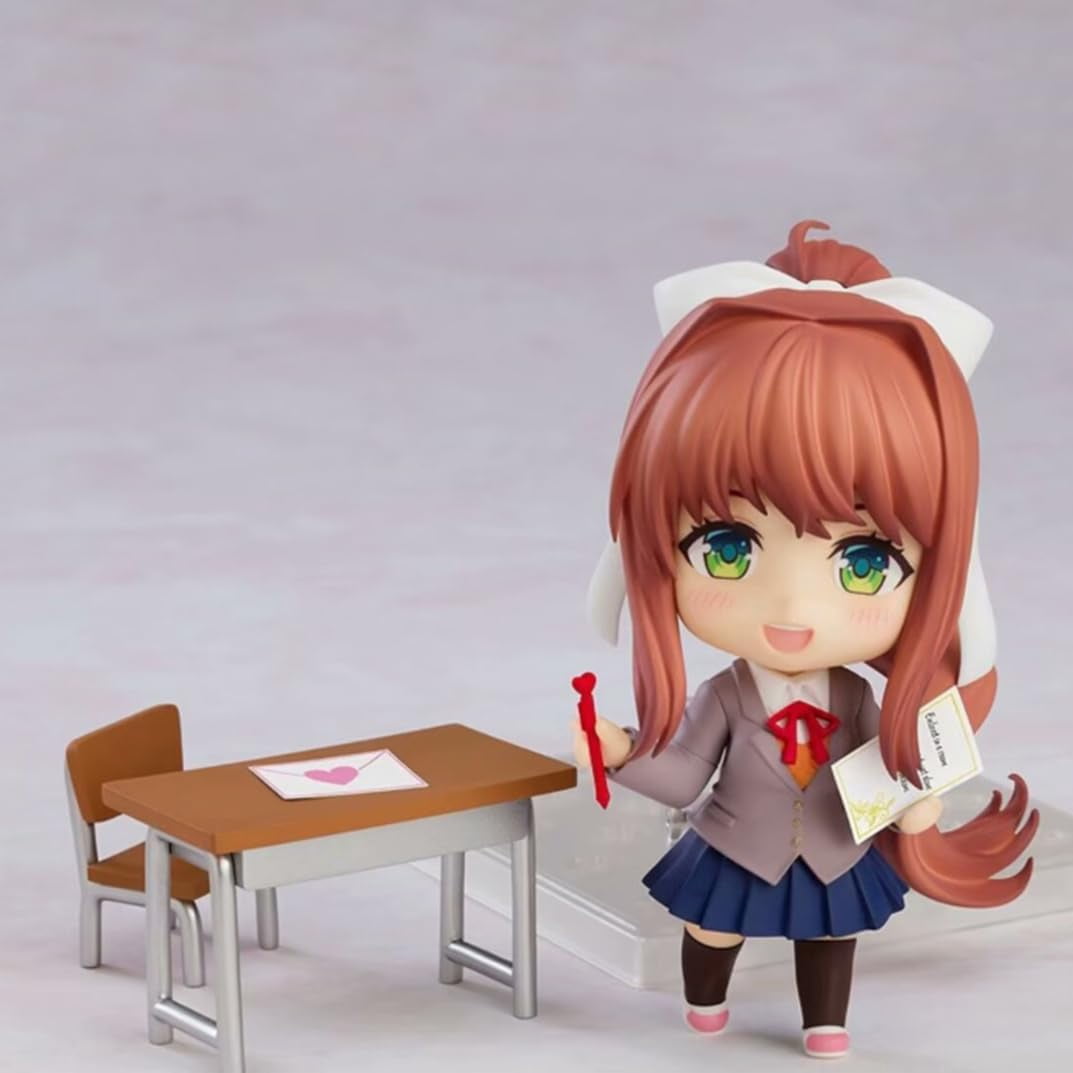New Doki Doki Literature Monika (1818 Q Ver) Character Anime Model Statue Action Figures Desktop Ornament Popular Decorations Fan Souvenirs Creative Gift Collectable