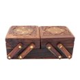 thumbnail image 1 of Boîte à Bijoux pour Femmes, Design Sculpté en Bois avec Rabat, Fait Main, 8 Pouces, 1 of 1