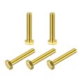 thumbnail image 1 of Unique Bargains Brass Hex Bolts, M8x45mm 5 Pack Fully Thread Grade 4.8 Machine Screws, 1 of 4