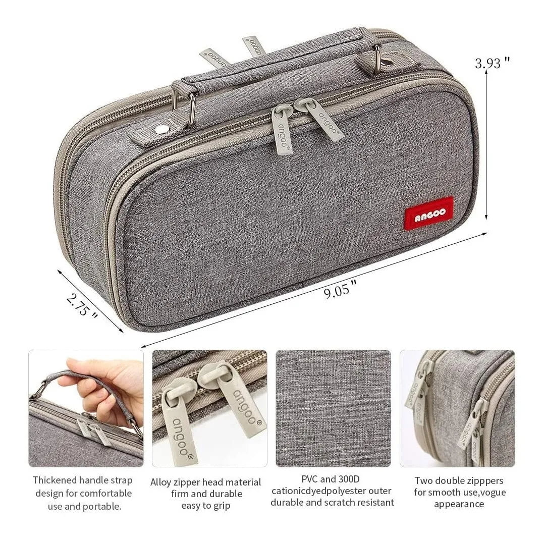 Angoo Multifunctional Big Capacity Pencil Case Canvas Bag Storage Pouch  Cosmetic Bag ZTY