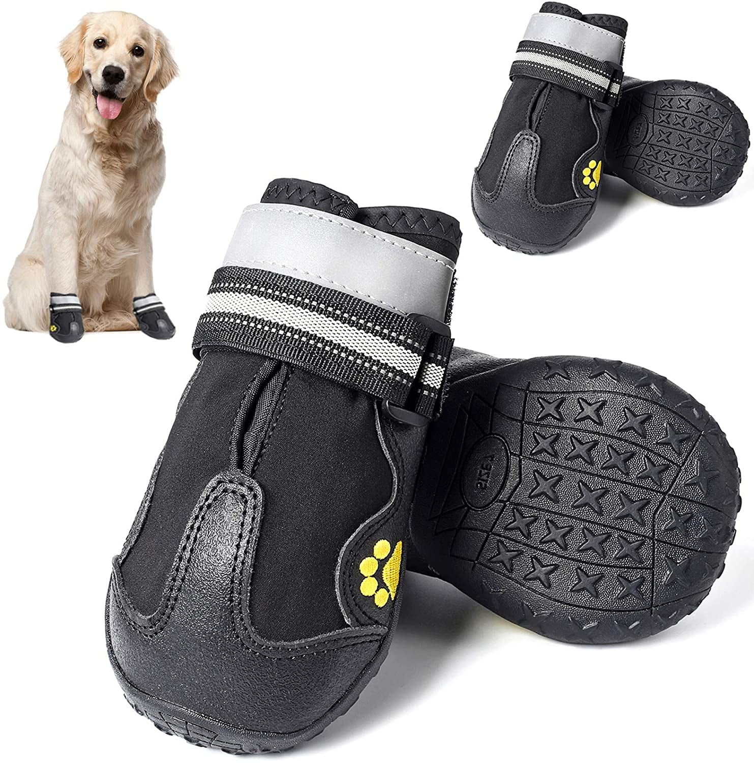 CALHNNA Dog Shoes Anti-Slip Shoes Dog Boot for Small Medium Dogs and Cat Puppies 4PCS