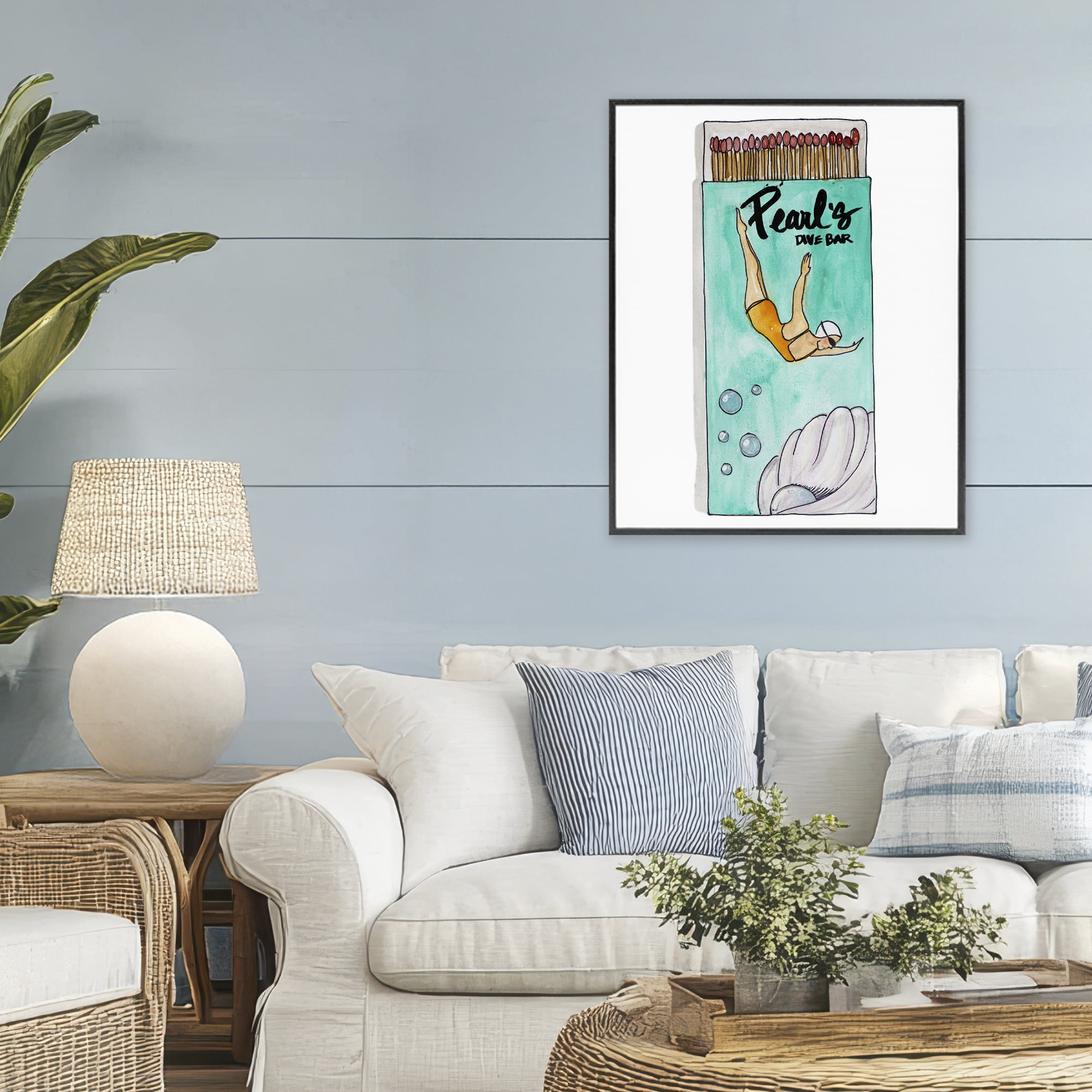 Stupell Industries Pearl Dive Matchbox Black Framed Giclee Art, design by Nola James