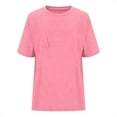 thumbnail image 4 of Sevevn Fashion Women Solid Color Pocket Round-Neck Spring And Summer T-Shirt Loose Short Sleeve Tops Pink XXL Great Gifts for Less, 4 of 6