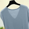 thumbnail image 4 of XuJwPNcy Pajama Tops for Women V Neck Short Sleeve Basic Solid Tshirts Loungewear Summer Soft Comfy Sleep Shirts, 4 of 5