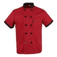 thumbnail image 2 of Chaqueta Unisex Chaqueta de Malla, Chaqueta de Manga Corta, Ropa , Camiseta de Catering con Pecho Y Mangas Rojo M Macarena abrigo de chef para hombres, 2 of 8