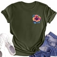 thumbnail image 3 of Mujeres Manga Corta Tops Impreso Cuello Redondo Camiseta Superior, Poliéster Spandex Vintage Humor, 3 of 3