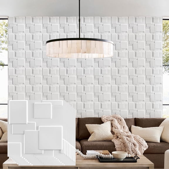 FLOLEOPA 30 Pack 3D Wall Panel, PVC Textured Wall Panels for Interior Wall Décor, 11.8 x11.8 Inch Cover 29.Sq.Ft