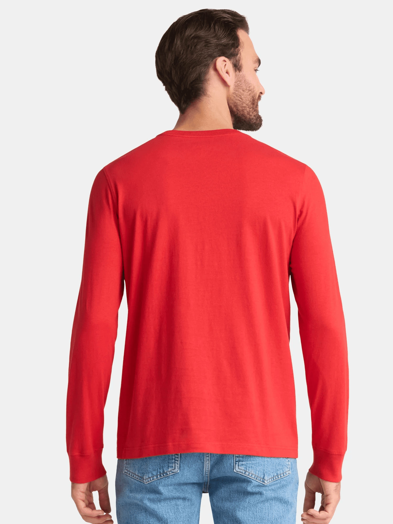 (3 pack) George Men's & Big Men's Relaxed Fit Cotton Crewneck T-Shirt with Long Sleeves, Size XS-3XL