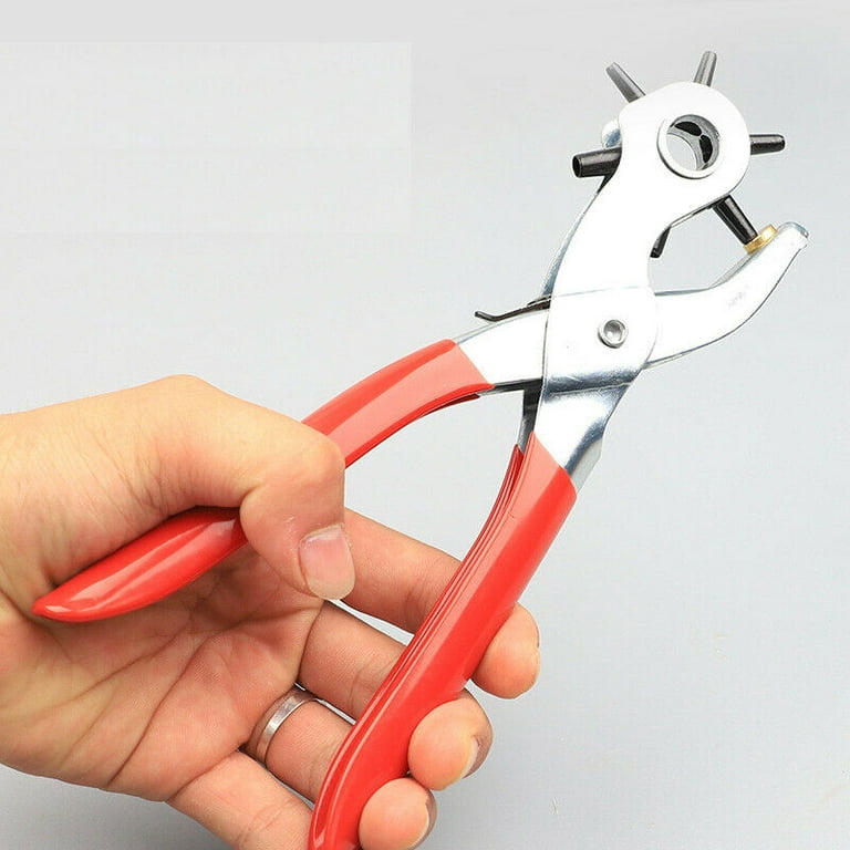 9 Leather Hole Punch Hand Pliers Belt Holes 6 Sized Puncher Tool New