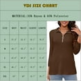 thumbnail image 3 of VDJ Tshirts for Women 3/4 Sleeve Lightweight Fall Tee Shirts Cozy Warm Lounge Blouse Brown Tops Clothing Size L, 3 of 8