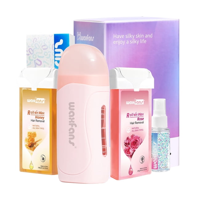 Kit de depilación Waxfans Roll on Wax para mujeres y hombres con cartuchos