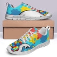 thumbnail image 4 of Autism Shoes Women Men Running Sneakers Autism Awareness Puzzle Print Tennis Walking Shoes White Size 7, 4 of 5