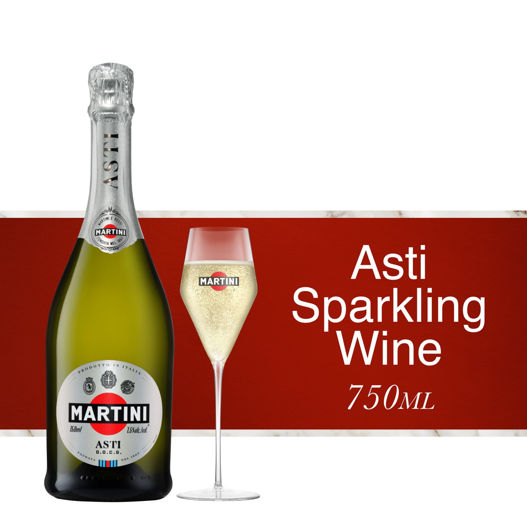 MARTINI & ROSSI Asti Sparkling Wine Italy, 750 ml Bottle, 7.5% ABV