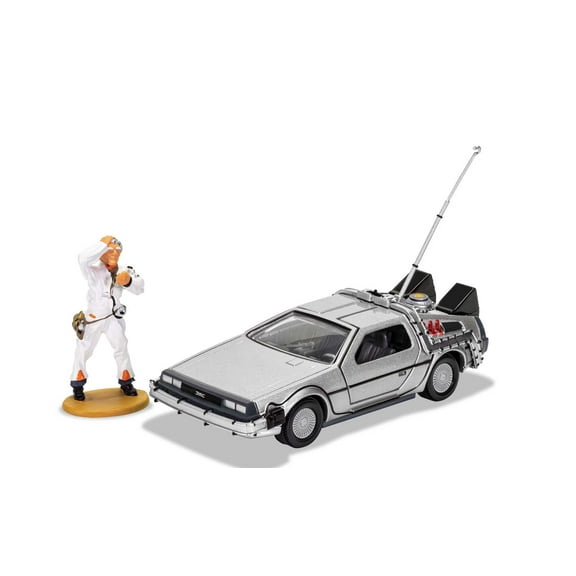 Corgi Diecast Model Cars - CC05503 Back to the Future DeLorean and Doc Brown Figure - 1:36 Pre-Built Model Vehicles Toy, Classic Metal Die Cast Collectible, Auto Toys Models for Adults - Silver