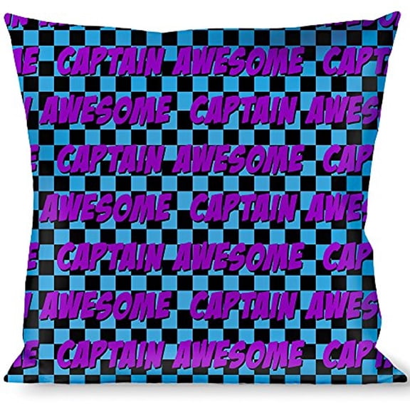 Buckle-Down Throw Pillow - CAPTAIN AWESOME Turquoise Checker Fuchsia