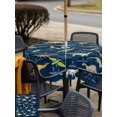 thumbnail image 6 of Square Outdoor Tablecloth with Umbrella Hole Blue Dinosaur Outside Table Cloth Waterproof Patio Table Cover Vintage Letters Farm Animals Zipper Tablecloths for Picnic Party Camping 60x60 Inch, 6 of 8