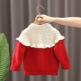 thumbnail image 4 of Godderr Kids Toddler Girls Knit Sweater Warm Fleece Sweater Tops 1-6Y Baby Newborn Thick Pullover Sweaters Casual Long Sleeve Knit Jumper Tops, 4 of 6