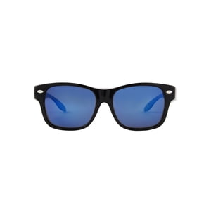 Solar Shield Polarized Fits Over Sunglasses, Black with Blue Mirror