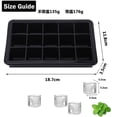 thumbnail image 5 of mfyjkho Silicone Ice Molds Tray with Lid, 1 Pack of 15 Compartments Square Ice Mold for Whiskey Cocktail, Refrigerator Party Bar Home Kitchen (1.26 Inch Cubes / 3.2 Cm), 5 of 13
