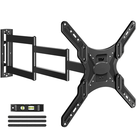 HOMOUNT Full Motion Long Arm TV Wall Mount for 26"-65"TVs, Corner TV Mount Bracket with 37.4" Extension Arm, Articulating Swivel Tilt Single Stud, Max 400x400mm, Holds up to 77 lbs