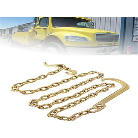 

EPOTOOR 5/16 x 8 FT Grade 70 Tow Chain 15 J Hook and T Hook Mini J Hook Recovery Wrecker Axle Tow Truck Chain