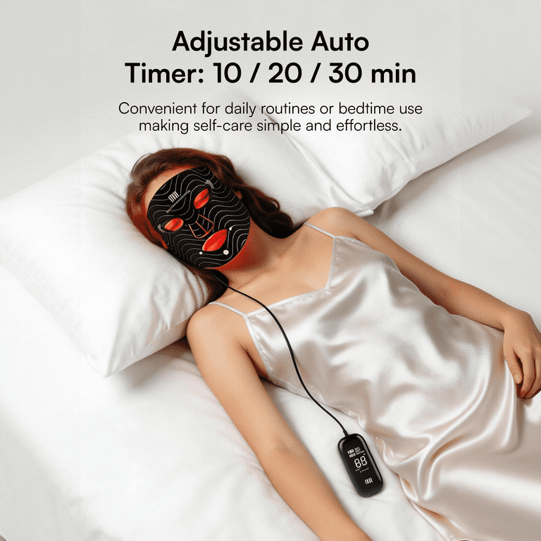 INIA 4 Modes LED Red Light Therapy Face Mask with 850nm NIR Red