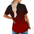 thumbnail image 4 of GaThRRgYP Women's Summer Short Sleeve Tops for Comfortable Style,Women's Fashion Printed Fake Two Piece Short Sleeve Round-Neck Blouses Red M, 4 of 7