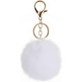 thumbnail image 1 of YISITIAN 8cm Pom Pom Keychains Faux Rabbit Fur Ball Keychain Car Keyring Fluffy Pompom Key Chains Key Holder Handbag Charms CJ919-91408, 1 of 9