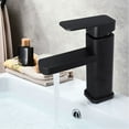 thumbnail image 6 of ZHIMAO Bathroom Sink Faucet Stainless Steel Basin Tap Single Cold Sink Faucet Square Tap Kitchen Counter Basin Faucet Black, 6 of 9