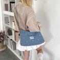 thumbnail image 4 of Women Large Capacity Shoulder Bag With Zipper Closure Polka Dot Crossbody Purse Adjustable Strap Shoulder Messenger Bag For Travel Shopping Work Daily Use (Light Blue), 4 of 7