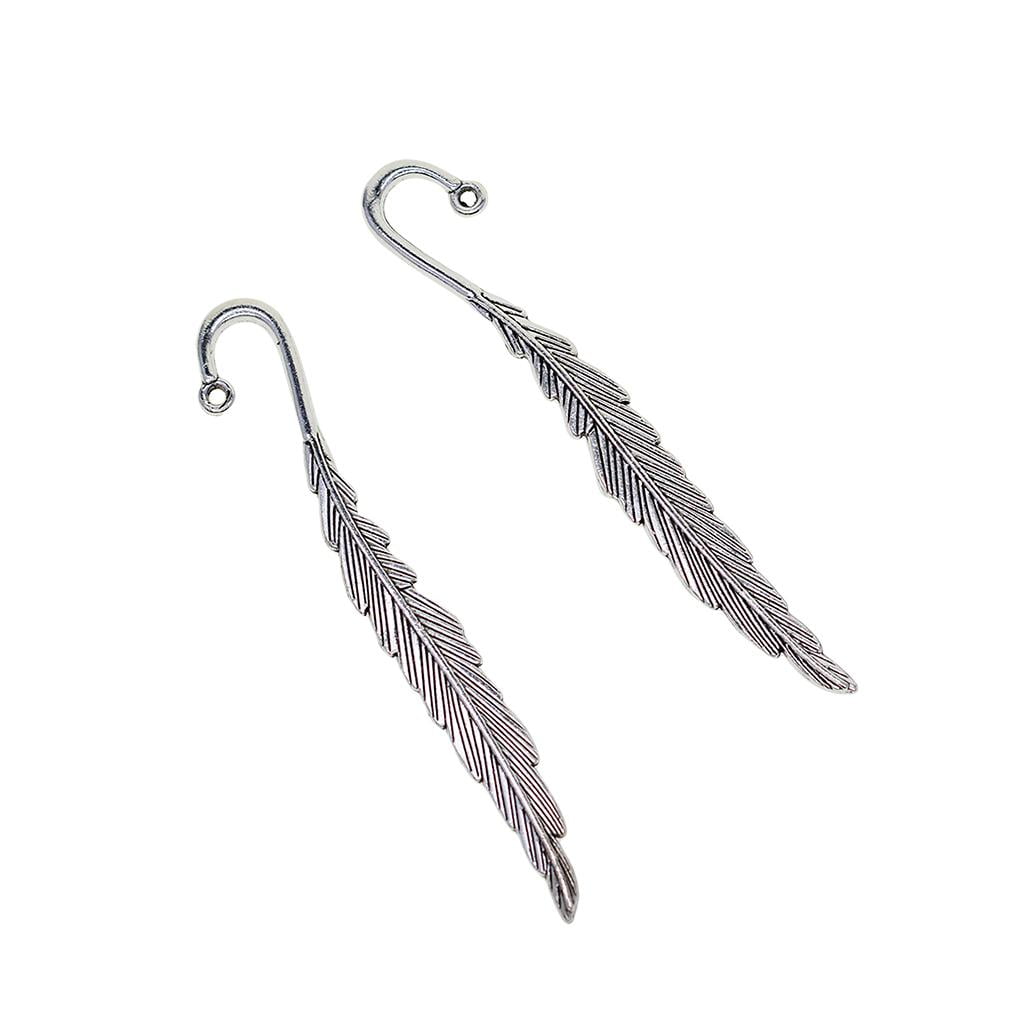 GUOOL 48Pcs Assorted Metal Bookmarks Label Stationery Beading Hook Feather Book Marker