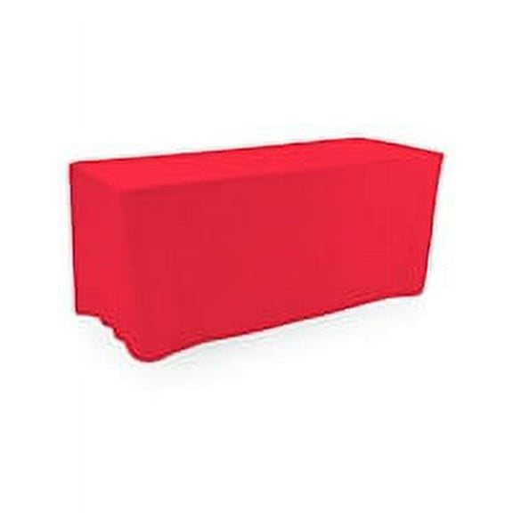 Displays2go 6' Stretch Polyester Table Cloth, Fitted Design - Red (FT6RD)