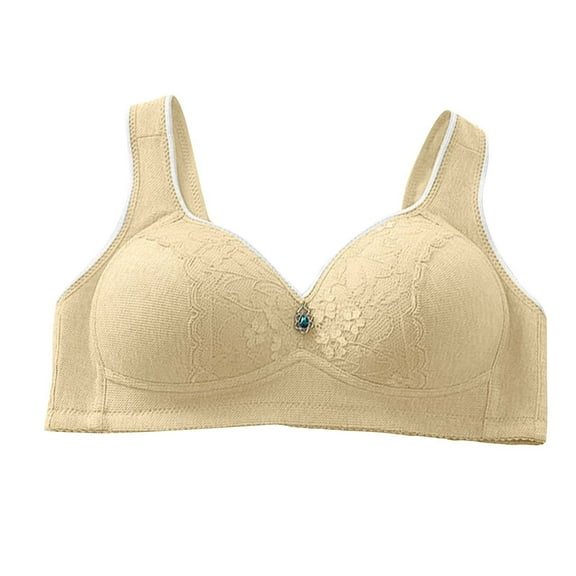 Tank Top Bra Women Padded Bra Feature V-Neck Balconette Bra Style W-506 Beige L