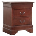 thumbnail image 2 of Nightstand - 2 Drawer Cherry Wood Bedside Table - 24"H x 21"W x 16"D, 2 of 5