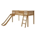 thumbnail image 3 of Max & Lily Twin Size Low Loft Bed With Slide & Ladder,  Solid Wood Kids Bedroom Furniture, 400 lbs Weight Capacity, 14" Safety Guardrail, Anti-Slip Steps, Pecan, 3 of 13