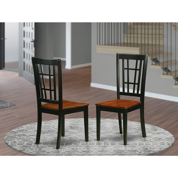 Tuscan Dining Chairs - Black Cherry Finish Wood Seat - Set of 2