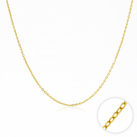 JeenMata 16 Inch Minimalist Adjustable Chain Necklace in Yellow Gold Plating