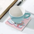 thumbnail image 5 of GZHJMY Square Drink Coasters, 6 Pcs Beautiful Unicorn on Clouds with Stars Absorbent Ceramic Coffee Coasters for Drinks with Cork Base Housewarming Gift for Home Decor, 5 of 6