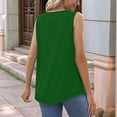 thumbnail image 4 of Camisetas Sin Mangas para Mujer, Conjuntos de Verano 2025, Blusas Casuales con Cuello Cuadrado, Verde XL, 4 of 5