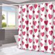 thumbnail image 5 of Cortina de ducha de San Valentín con ganchos | Diseño romántico de rosas rojas y gnomos con forma de corazón | Tejido de poliéster resistente al agua para decoración de baño, 5 of 6